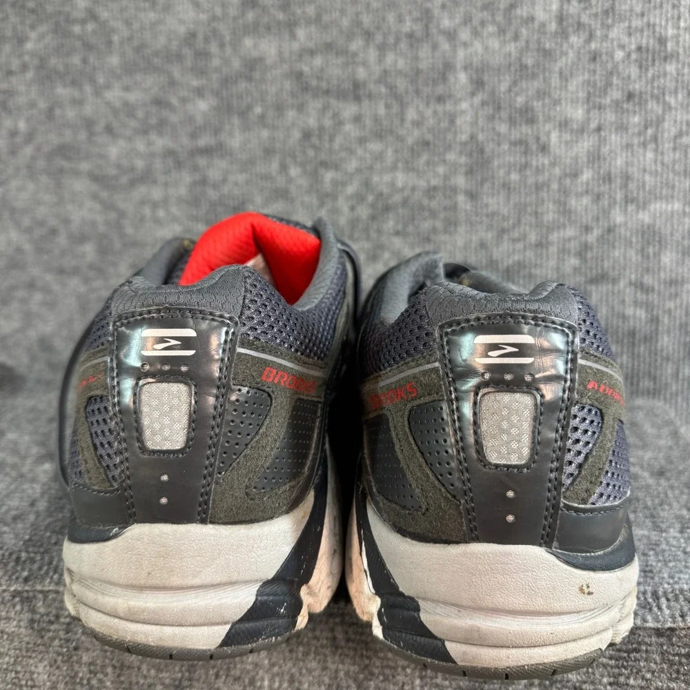 Brooks Addiction 12 Mens Running Shoes Charcoal Grey Red Athletic Sneakers 15